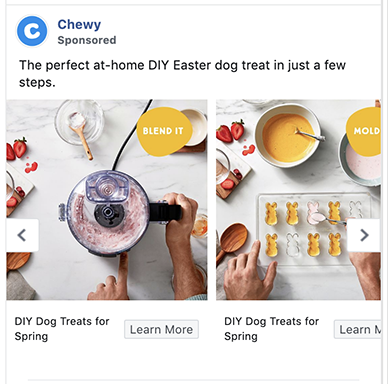 Chewy ad uses carousel format